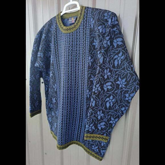 Skjaeveland Norway Sweater Women's Pure Wool No Size Tag Longer Length - Picture 4 of 9